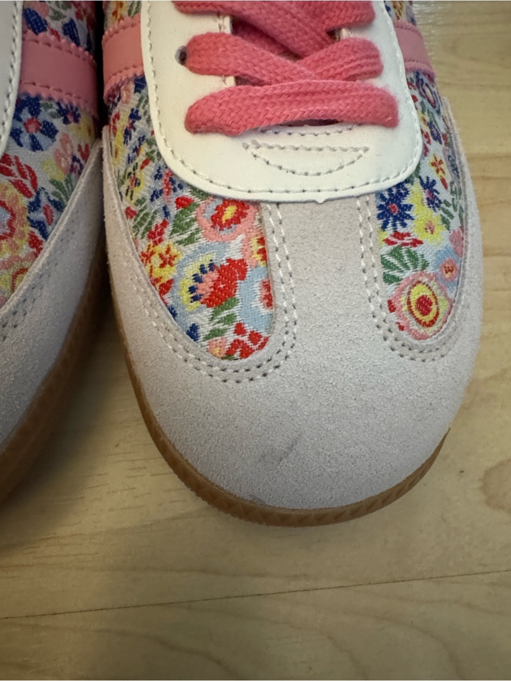 adidas Samba Women’s Pink Floral Gazelle-Style Sneakers - Picture 5 of 10